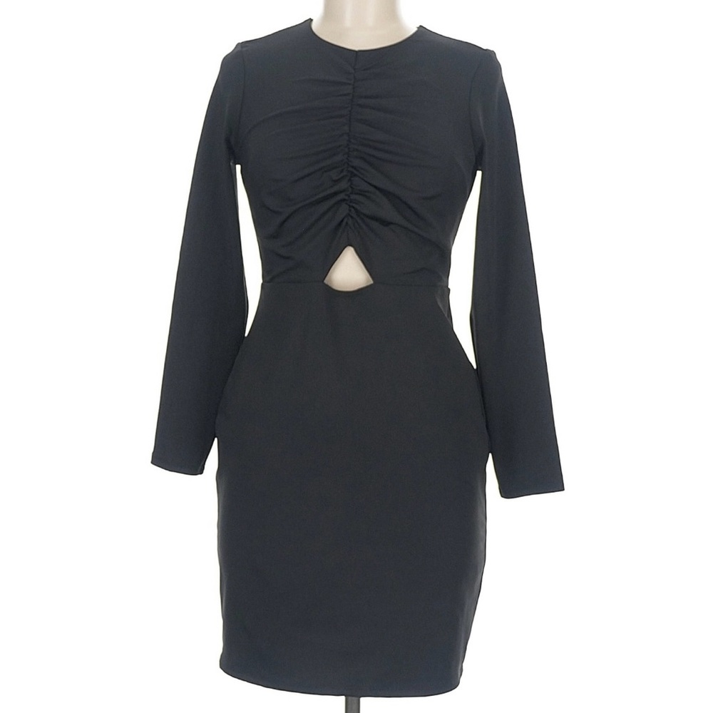 Express body contour ruched cut-out mini dress